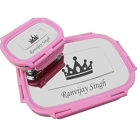 SAVRI Personalized Stainless Steel Lunch Box with 